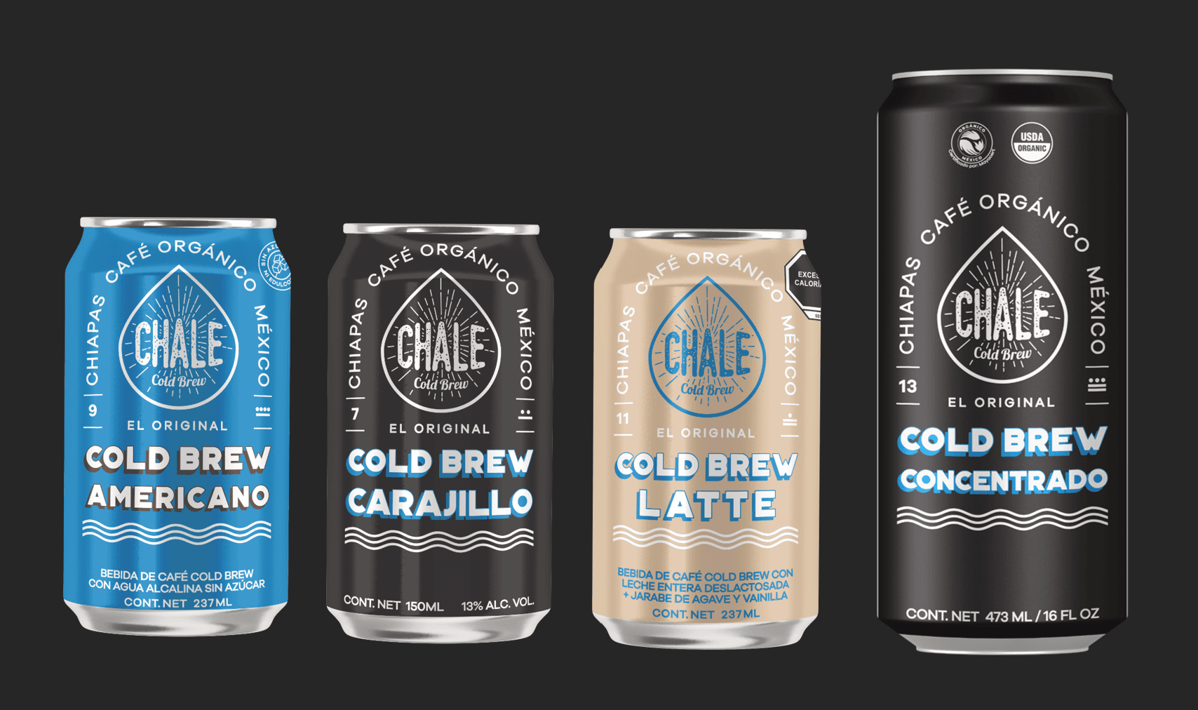 Línea completa de productos CHALE Cold Brew